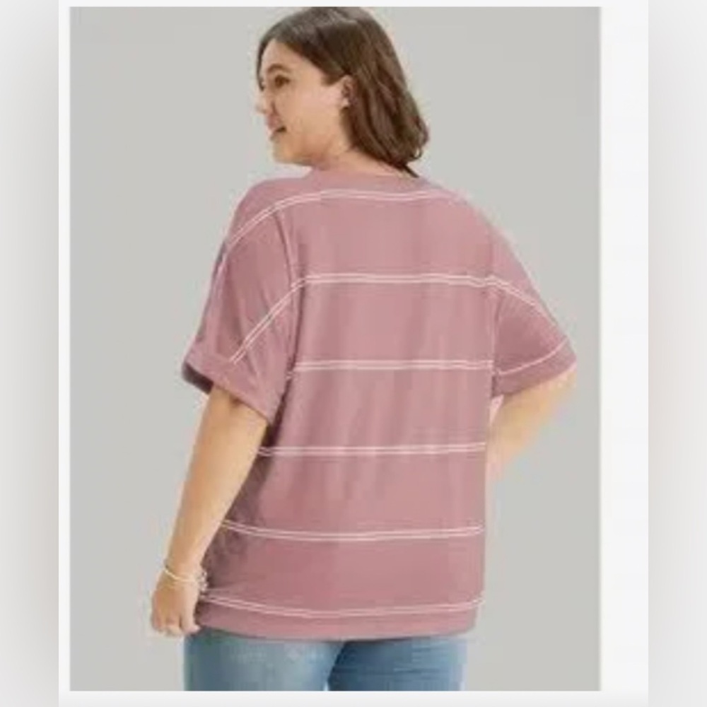 NWT Striped Contrast Dolman T-Shirt size 18/20 171 - Picture 7 of 8